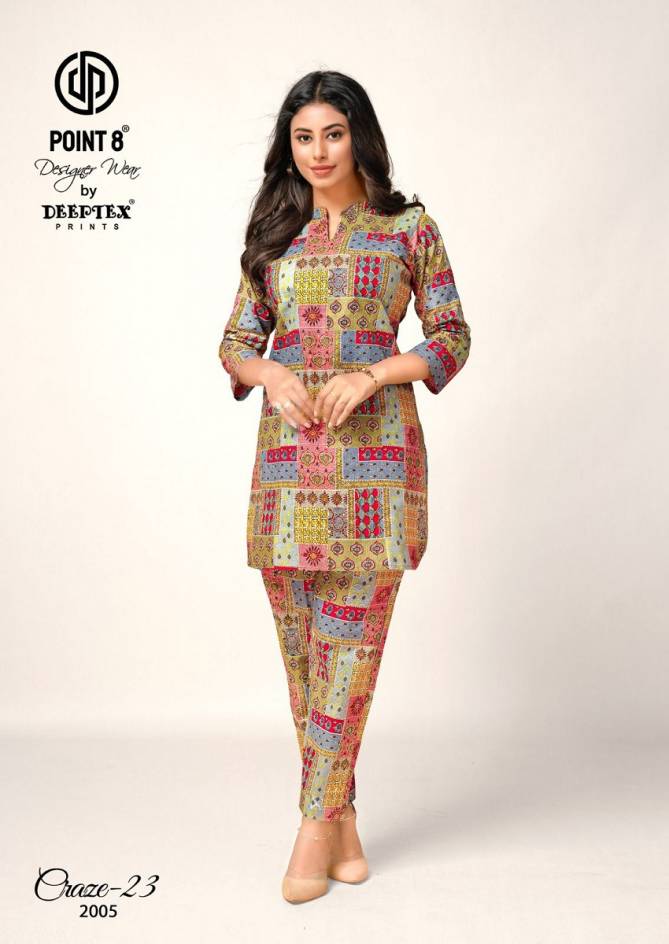 Craze 23 Vol 2 By Deeptex Cotton Printed Cord Set Ladies Top With Bottom Wholesalers In Delhi
